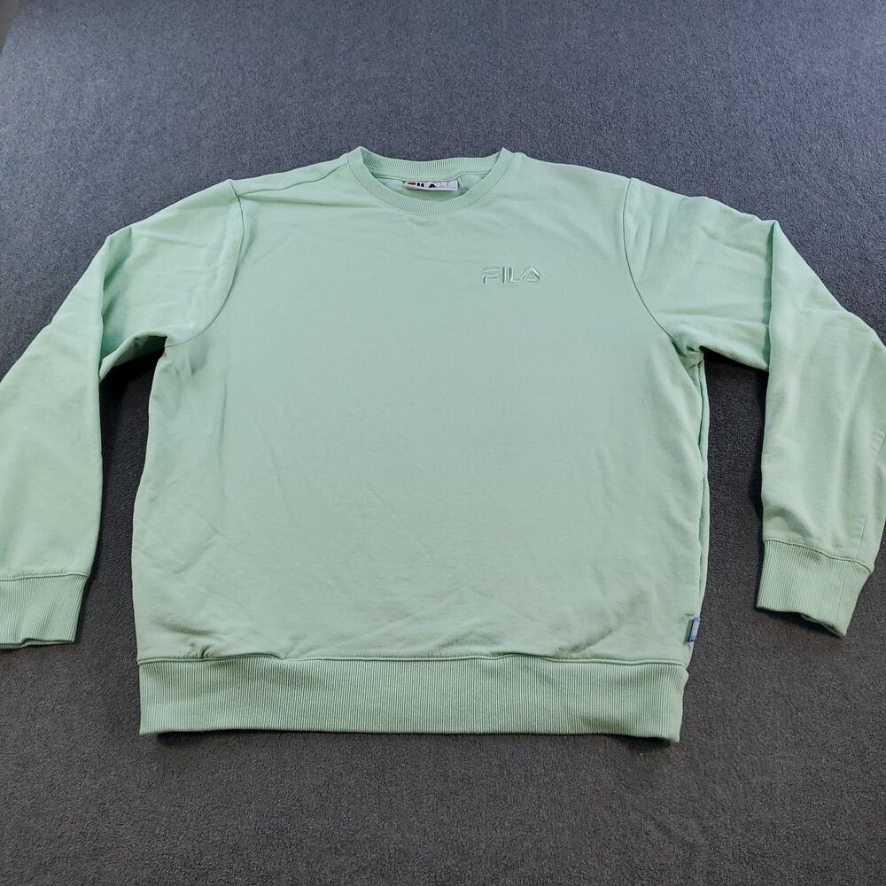 Fila Sweatshirt Mint Green  Embroidered Logo Crewneck Size Medium Women's